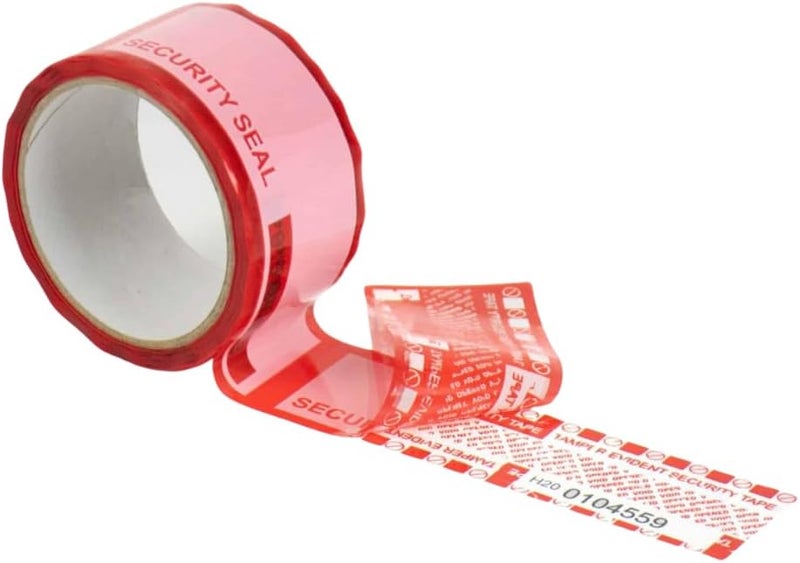 US PACK SMART 350 pcs, Precut roll Every 6", Serial Numbered, Red Tamper Evident Security Label, 2"x6" Each Label, 100% Total Transfer Red, Ultra-Thick Void Film, 55Yrds - Image 1